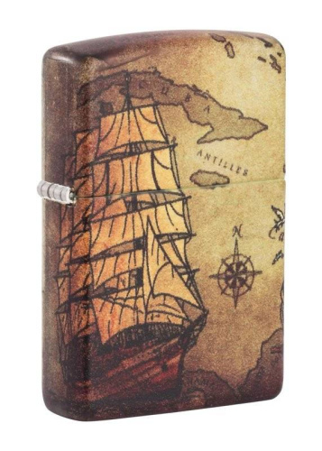 499 ZIPPO Зажигалка ZIPPO Pirate Ship Design White Matte 499 ZIPPO Зажигалка ZIPPO Pirate Ship Design White Matte